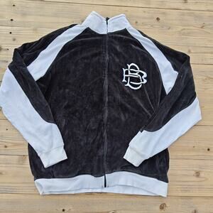 Vintage Badboy Mens Full Zip Jacket Size L Black White Flame Still Burns Hard